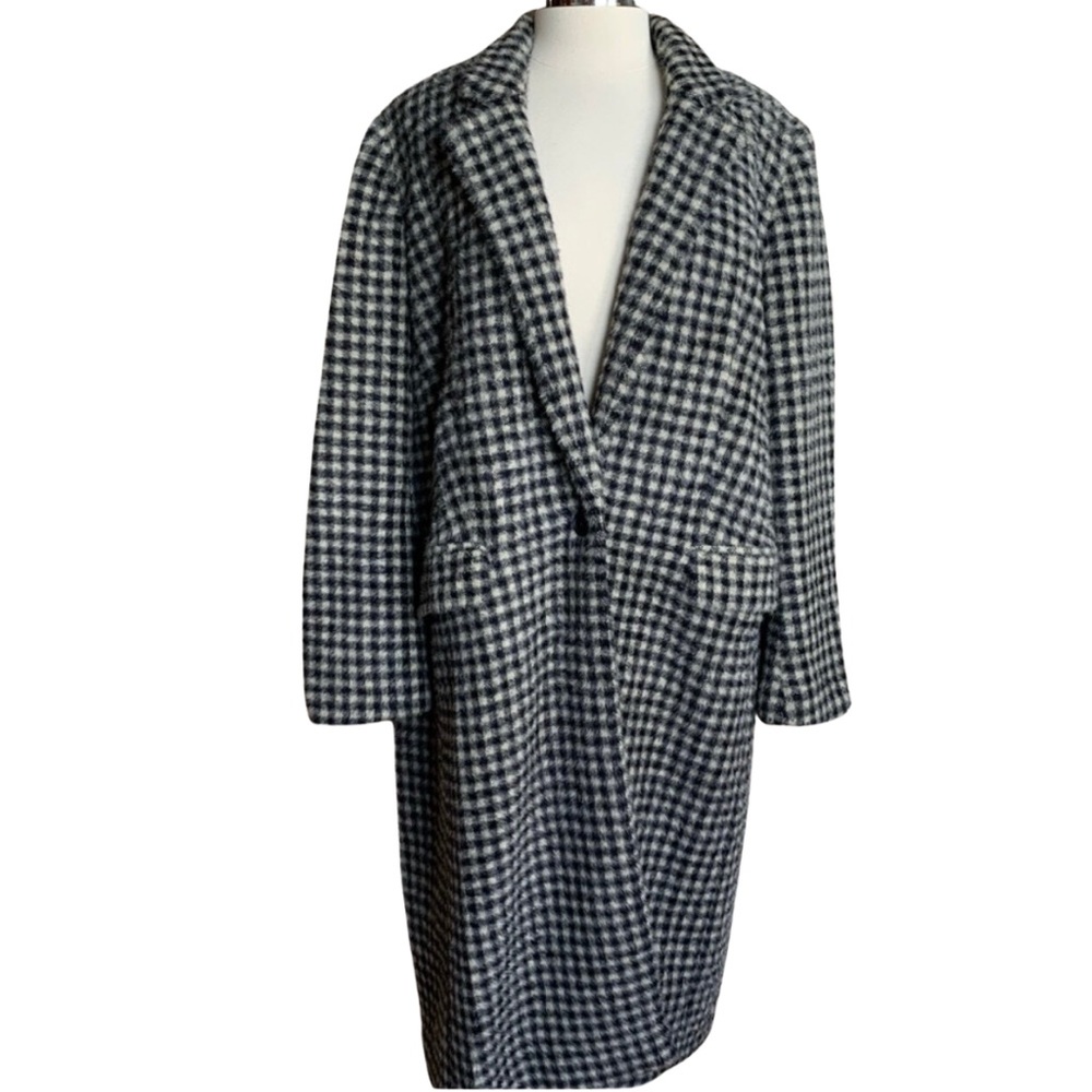 LOFT Black and White Houndstooth Coat